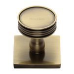 Heritage Brass - Venetian Cabinet Knob with Square Backplate
