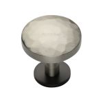 Heritage Brass - Round Hammered Cabinet Knob with Rose