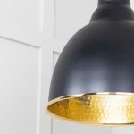 Hammered Brass Brindley Cluster Pendant in Elan Black