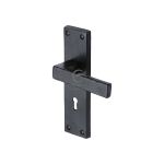 M.Marcus - Black Iron Cheswell Door Handle on Plate