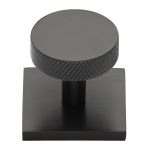 Heritage Brass - Knurled Disc Cabinet Knob with Square Backplate
