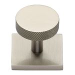 Heritage Brass - Knurled Disc Cabinet Knob with Square Backplate