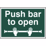 Push bar to open' Sign - PVC - 300 x 200mm