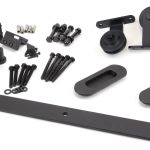 100kg Black (Top Mount) Sliding Door Hardware Kit (2m Track)