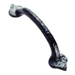 Black Antique Fleur de Lys Hammered Pull Handle