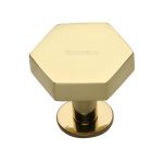 Heritage Brass - Hexagon Cabinet Knob with Rose