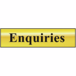 Enquiries' Sign - POL - 200 x 50mm