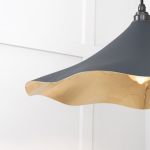 Smooth Brass Flora Pendant in Soot