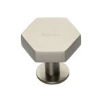 Heritage Brass - Hexagon Cabinet Knob with Rose