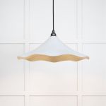 Smooth Brass Flora Pendant in Birch