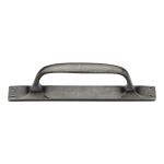 M.Marcus - Rustic Pewter Cabinet Pull Handle on Plate