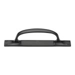 M.Marcus - Matt Black Iron Cabinet Pull Handle On Plate