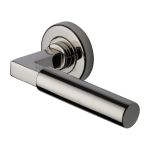 Heritage Brass - Bauhaus Door Handle on Round Rose