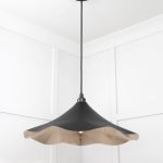 Smooth Nickel Flora Pendant in Elan Black