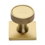 Heritage Brass - Florence Knurled Cabinet Knob with Square Backplate