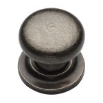 M.Marcus - Rustic Pewter Round Cabinet Knob on Rose
