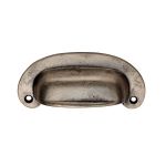 Pewter Effect Oval Plate Cup Handle 86mm