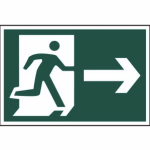 Running man arrow right' Sign - PVC - 300 x 200mm