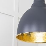 Hammered Brass Brindley Cluster Pendant in Slate