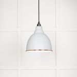 White Gloss Brindley Pendant in Flock