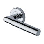 Heritage Brass - Bauhaus Mitre Door Handle on Round Rose