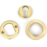 Satin Brass Round Euro Escutcheon (Plain)