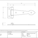 Textured  Cast T Hinge (pair)