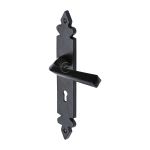 M.Marcus - Black Iron Ironbridge Door Handle on Plate