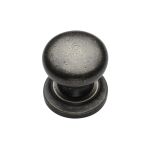 M.Marcus - Rustic Pewter Round Cabinet Knob on Rose