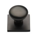 Heritage Brass - Victorian Round Cabinet Knob with Square Backplate