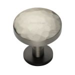 Heritage Brass - Round Hammered Cabinet Knob with Rose