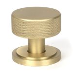 Satin Brass Brompton Mortice/Rim Knob Set (Art Deco)
