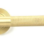 Satin Brass Brompton Lever on Rose Set (Beehive) - Unsprung