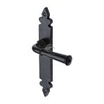 M.Marcus - Black Iron Ludlow Door Handle on Plate