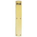 Polished Brass Engraved Push Plate 457mm x 76mm