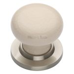 Heritage Brass - Cream Crackle Door Knob on Rose