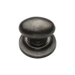 M.Marcus - Rustic Pewter Oval Cabinet Knob on Rose