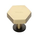 Heritage Brass - Hexagon Cabinet Knob with Rose
