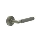 Three One Six Linear Knurled Door Handle On Rose
