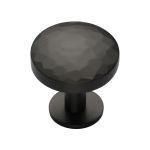 Heritage Brass - Round Hammered Cabinet Knob with Rose