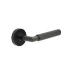Three One Six Diamond Knurled Door Handle On Rose