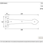 Textured  Cast T Hinge (pair)