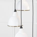 Smooth Brass Brindley Cluster Pendant in Flock