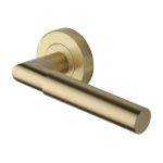 Heritage Brass - Bauhaus Mitre Door Handle on Round Rose