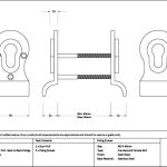 Satin Brass 50mm Euro Door Pull (Back to Back fixings)
