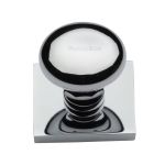 Heritage Brass - Victorian Round Cabinet Knob with Square Backplate