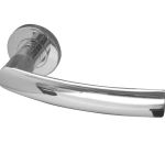 Stainless Steel Luma Door Handles On Rose