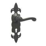 Antique Fleur De Lys Suite Lever on Back Plate