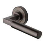 Heritage Brass - Bauhaus Door Handle on Round Rose