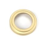 Satin Brass Round Escutcheon (Art Deco)